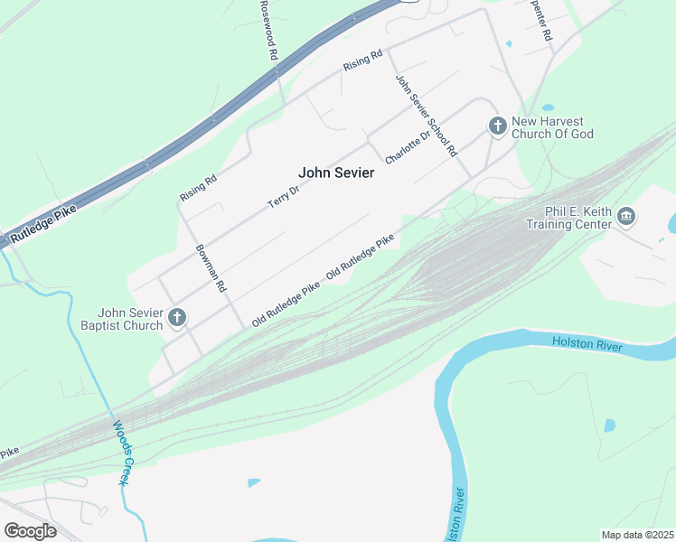 map of restaurants, bars, coffee shops, grocery stores, and more near 7056 Old Rutledge Pike in Knoxville