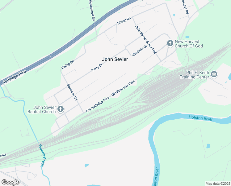 map of restaurants, bars, coffee shops, grocery stores, and more near 7056 Old Rutledge Pike in Knoxville