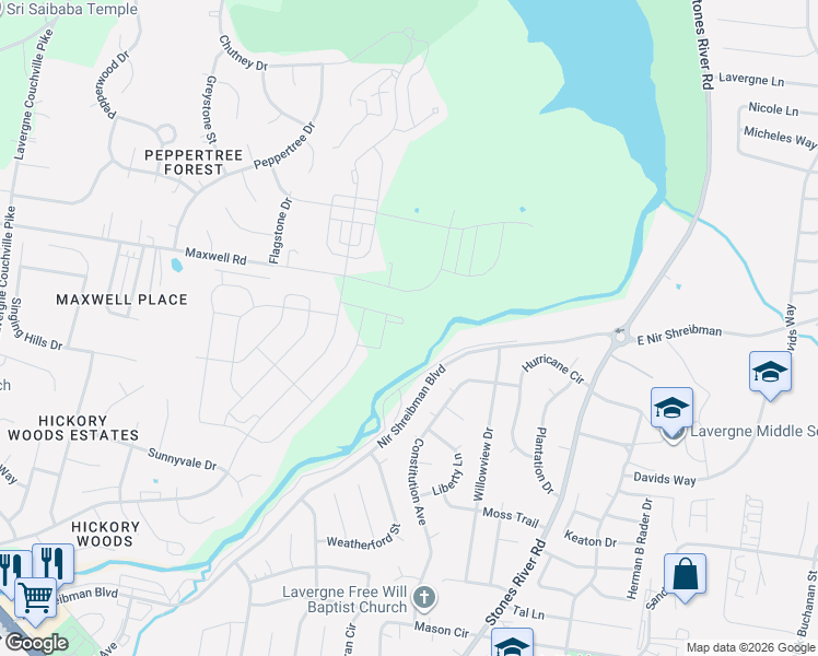 map of restaurants, bars, coffee shops, grocery stores, and more near 4381 Maxwell Rd in Antioch