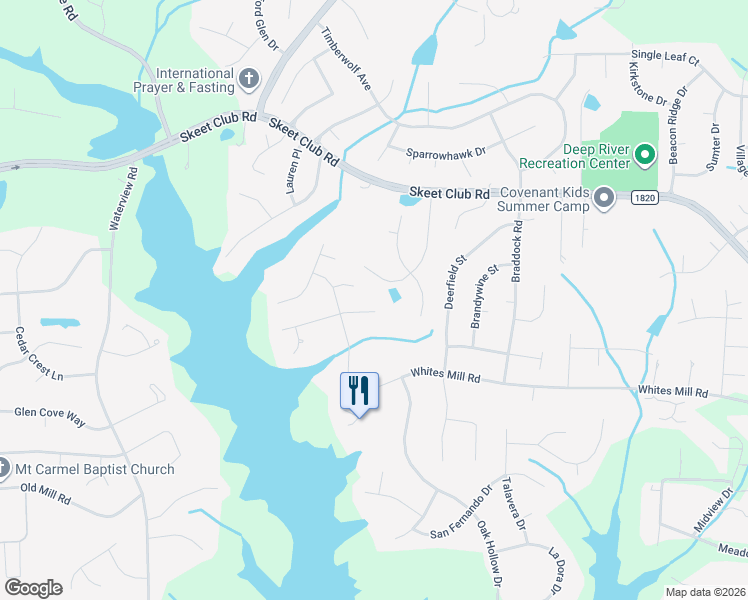 map of restaurants, bars, coffee shops, grocery stores, and more near 4014 Quartergate Drive in High Point