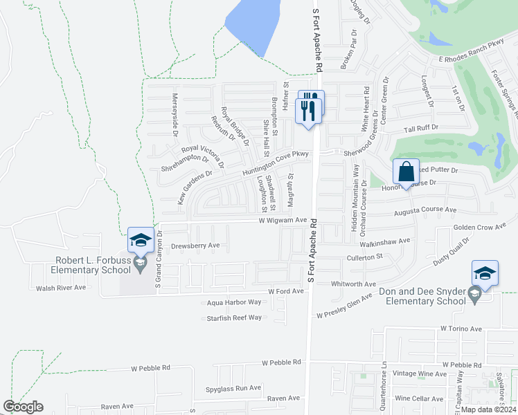 map of restaurants, bars, coffee shops, grocery stores, and more near 768 Jewel Tower Street in Las Vegas