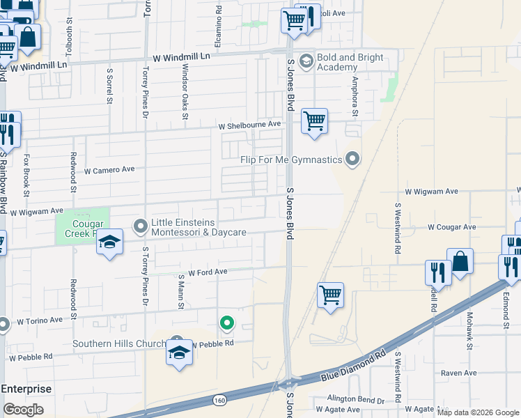 map of restaurants, bars, coffee shops, grocery stores, and more near 8520 Caddy Corner Street in Las Vegas