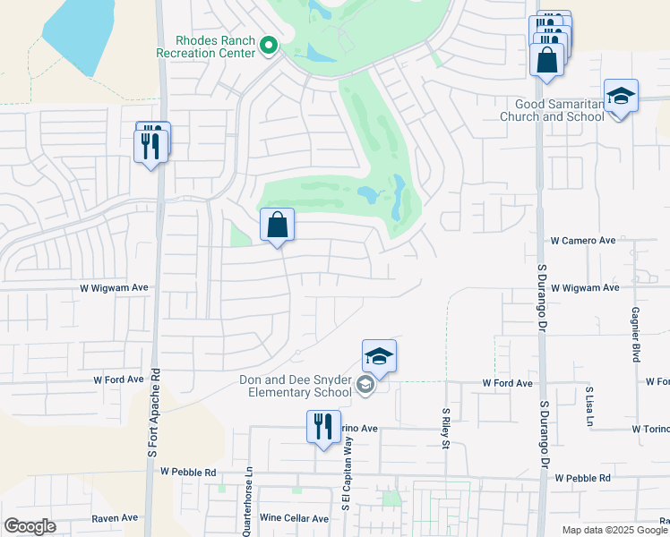 map of restaurants, bars, coffee shops, grocery stores, and more near 62 Augusta Course Avenue in Las Vegas