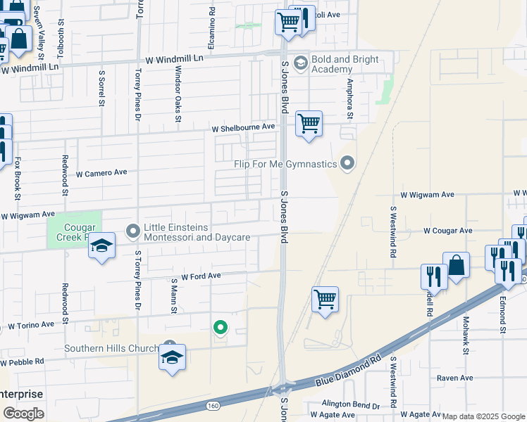 map of restaurants, bars, coffee shops, grocery stores, and more near 8532 Caddy Corner Street in Las Vegas