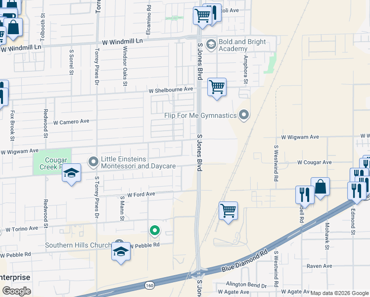 map of restaurants, bars, coffee shops, grocery stores, and more near 8532 Caddy Corner Street in Las Vegas