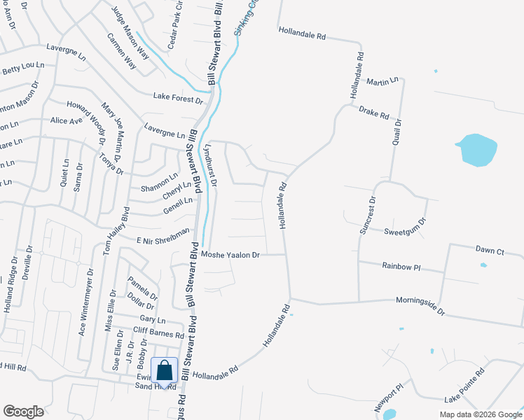 map of restaurants, bars, coffee shops, grocery stores, and more near Mardi Gras Drive in La Vergne