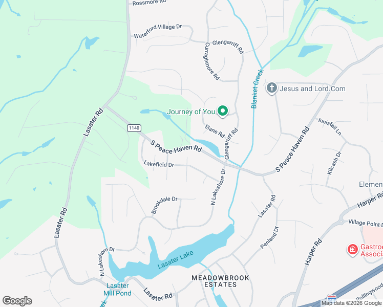 map of restaurants, bars, coffee shops, grocery stores, and more near 3510 Meadow Glen Court in Clemmons