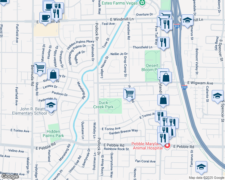 map of restaurants, bars, coffee shops, grocery stores, and more near 885 Veranda View Avenue in Las Vegas