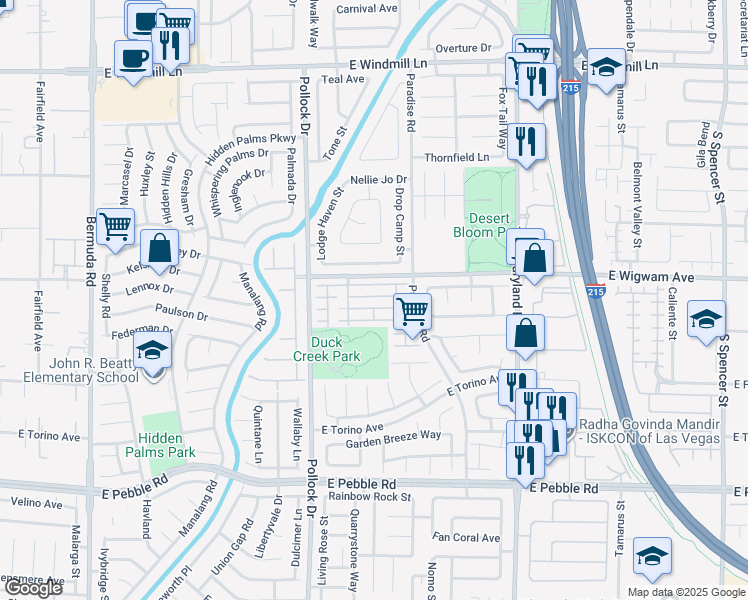 map of restaurants, bars, coffee shops, grocery stores, and more near 894 Veranda View Avenue in Las Vegas