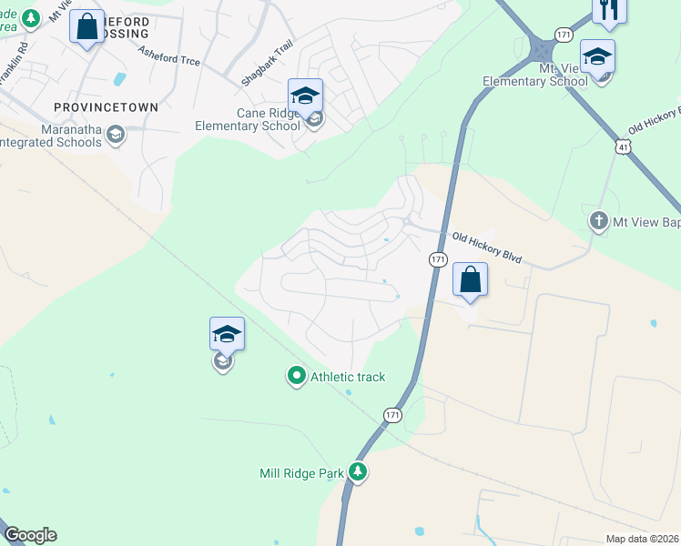 map of restaurants, bars, coffee shops, grocery stores, and more near 2328 Preserve Circle in Nashville
