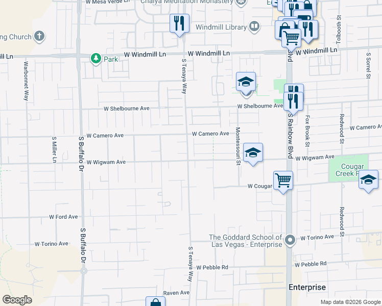 map of restaurants, bars, coffee shops, grocery stores, and more near 8475 Iron Heart Lane in Las Vegas