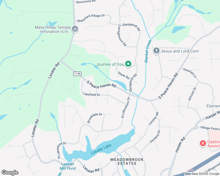 map of restaurants, bars, coffee shops, grocery stores, and more near 3510 Meadow Glen Court in Clemmons