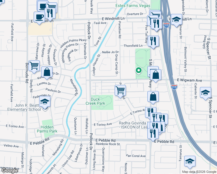 map of restaurants, bars, coffee shops, grocery stores, and more near 917 Veranda View Avenue in Las Vegas