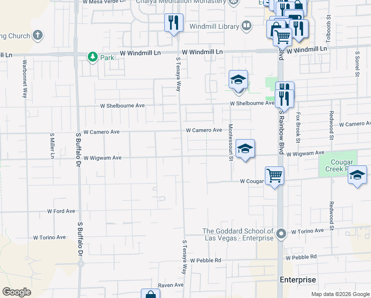 map of restaurants, bars, coffee shops, grocery stores, and more near 8475 Iron Heart Lane in Las Vegas