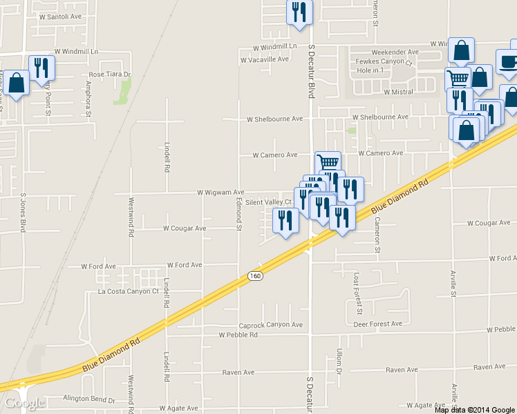 map of restaurants, bars, coffee shops, grocery stores, and more near 8514 Nature Scene Drive in Las Vegas