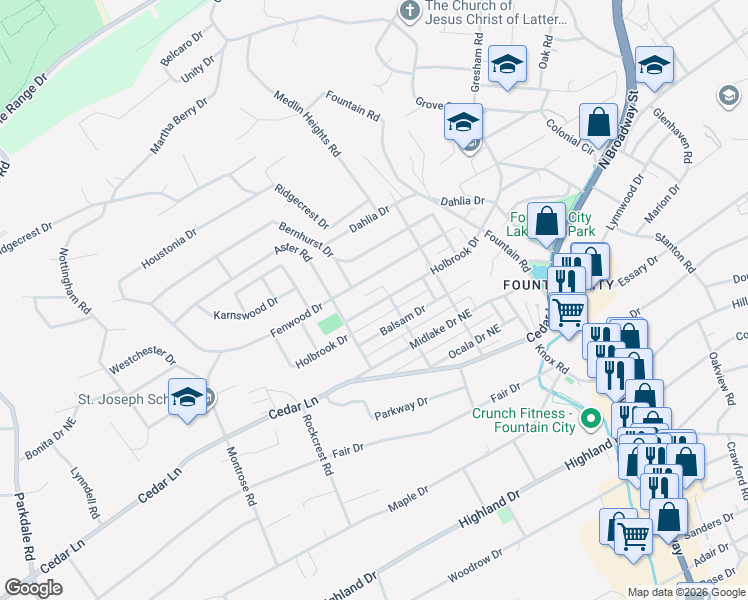 map of restaurants, bars, coffee shops, grocery stores, and more near 2415 Holbrook Drive in Knoxville