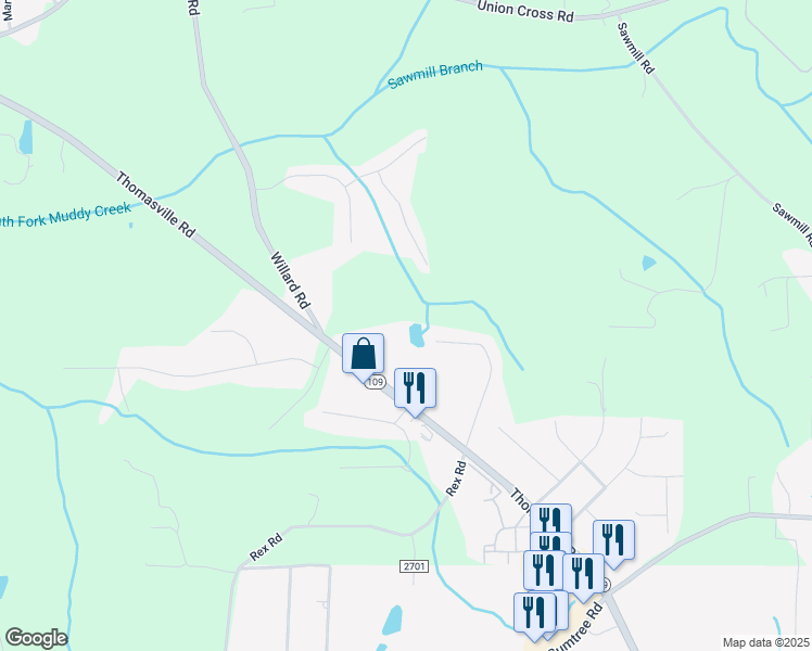 map of restaurants, bars, coffee shops, grocery stores, and more near 4505 Devoe Road in Winston-Salem