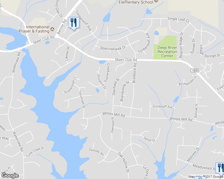 map of restaurants, bars, coffee shops, grocery stores, and more near 3929 Deerfield Street in High Point