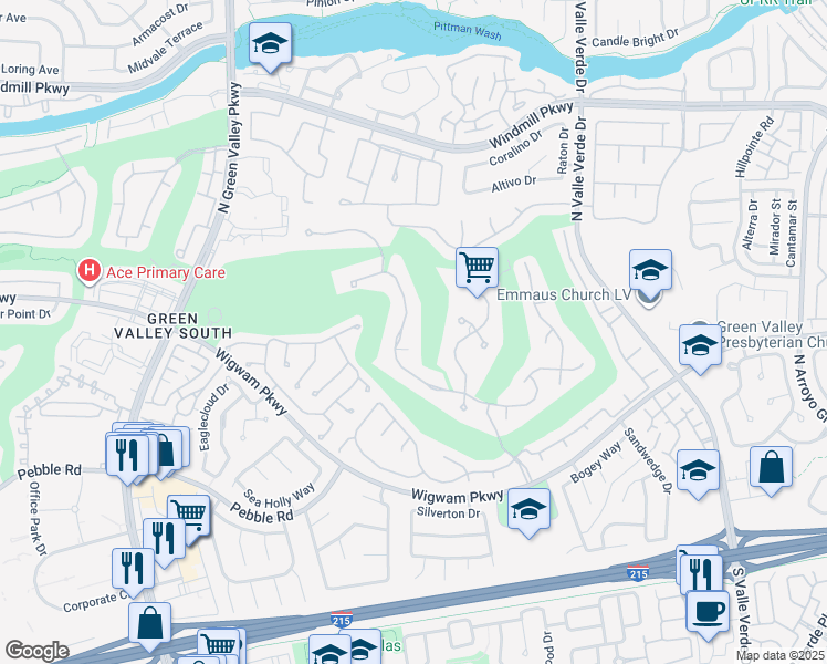 map of restaurants, bars, coffee shops, grocery stores, and more near 2050 Troon Drive in Henderson