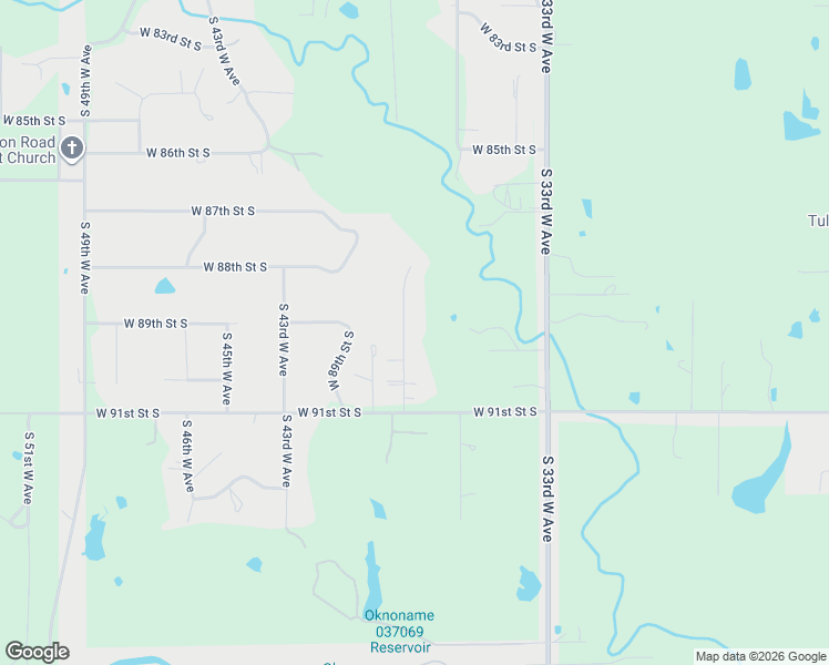 map of restaurants, bars, coffee shops, grocery stores, and more near 8939 South 39th West Avenue in Tulsa