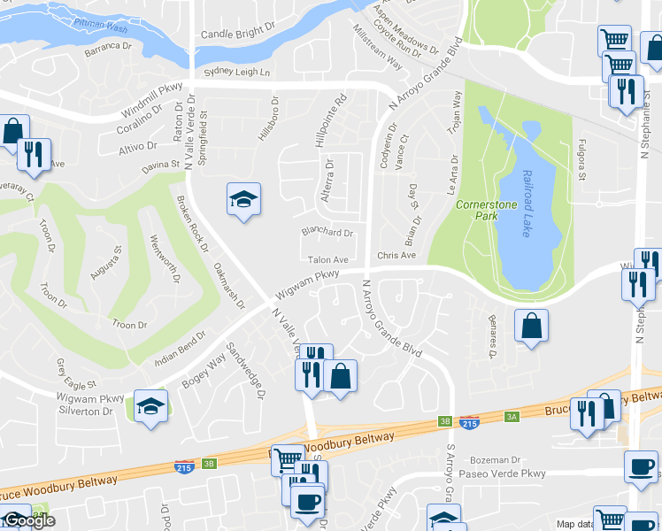 map of restaurants, bars, coffee shops, grocery stores, and more near 1719 Talon Avenue in Henderson