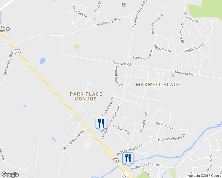 map of restaurants, bars, coffee shops, grocery stores, and more near 4601 Rockland Trail in Nashville