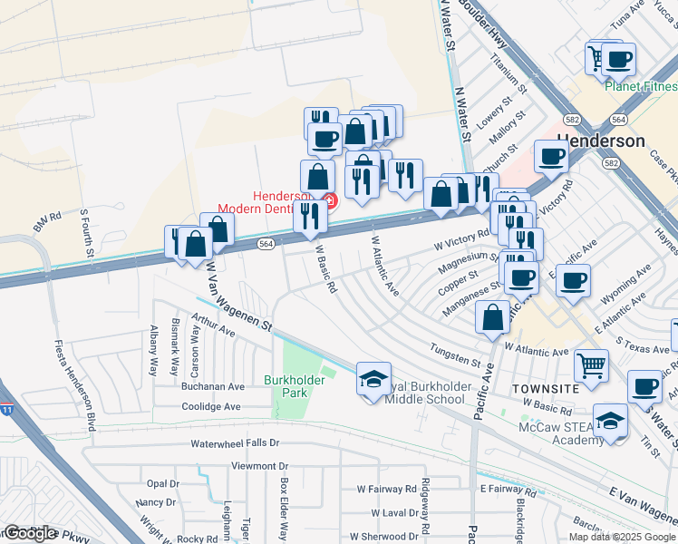 map of restaurants, bars, coffee shops, grocery stores, and more near 403 Rutile Way in Henderson