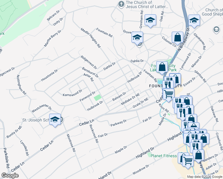 map of restaurants, bars, coffee shops, grocery stores, and more near 2415 Holbrook Drive in Knoxville