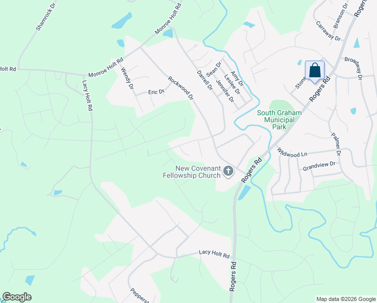 map of restaurants, bars, coffee shops, grocery stores, and more near 506 Tonewood Court in Graham