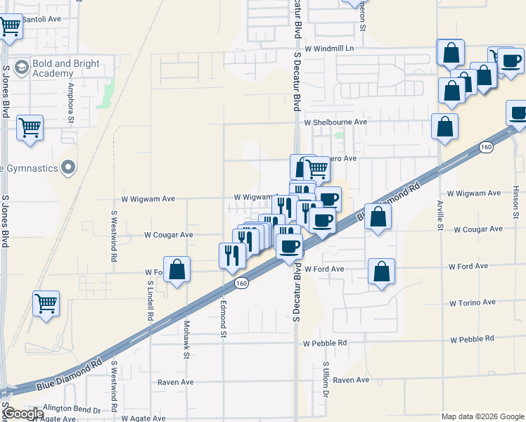 map of restaurants, bars, coffee shops, grocery stores, and more near 8514 Nature Scene Drive in Las Vegas