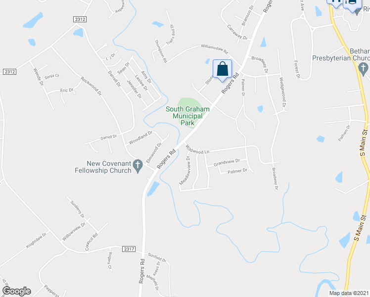 map of restaurants, bars, coffee shops, grocery stores, and more near 612 Wildwood Lane in Graham