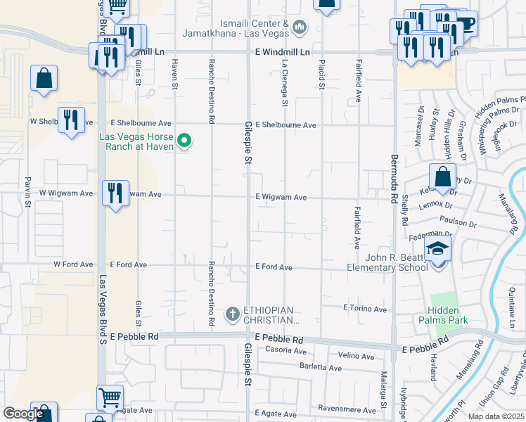 map of restaurants, bars, coffee shops, grocery stores, and more near 225 Saint Elmo Circle in Las Vegas