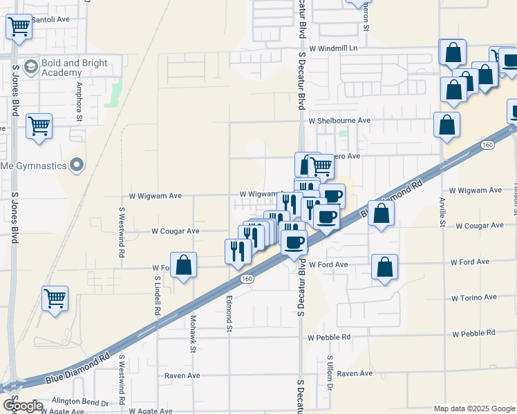 map of restaurants, bars, coffee shops, grocery stores, and more near 8514 Nature Scene Drive in Las Vegas