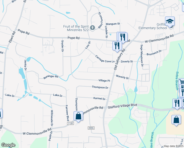 map of restaurants, bars, coffee shops, grocery stores, and more near 1656 Guilford Drive in Winston-Salem
