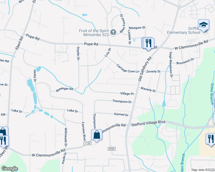 map of restaurants, bars, coffee shops, grocery stores, and more near 1668 Guilford Drive in Winston-Salem