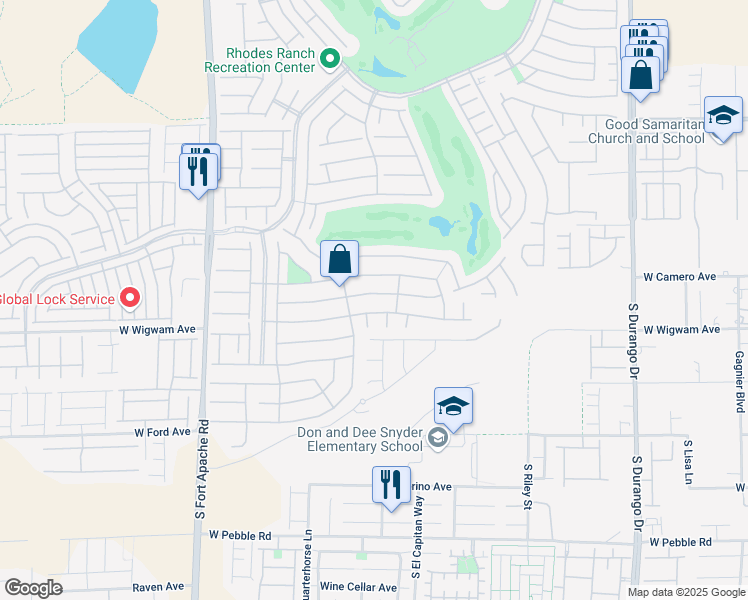 map of restaurants, bars, coffee shops, grocery stores, and more near 95 Island Course Avenue in Las Vegas