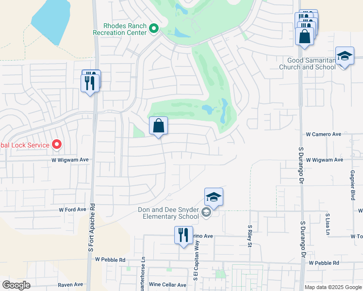 map of restaurants, bars, coffee shops, grocery stores, and more near 95 Island Course Avenue in Las Vegas