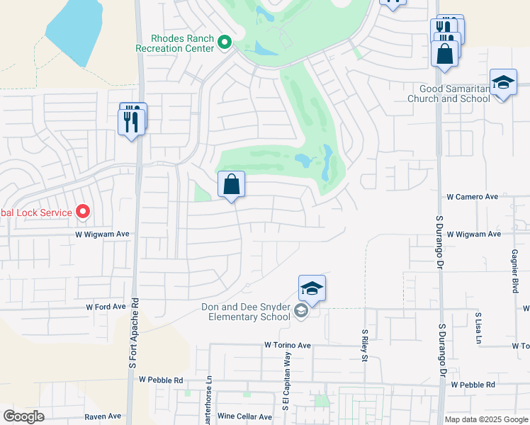 map of restaurants, bars, coffee shops, grocery stores, and more near 95 Island Course Avenue in Las Vegas