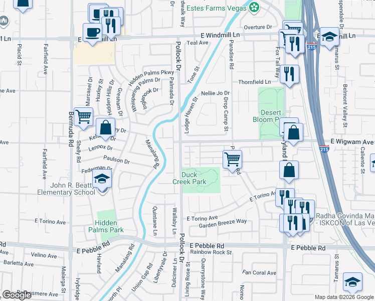 map of restaurants, bars, coffee shops, grocery stores, and more near 824 Painted Vista Avenue in Las Vegas
