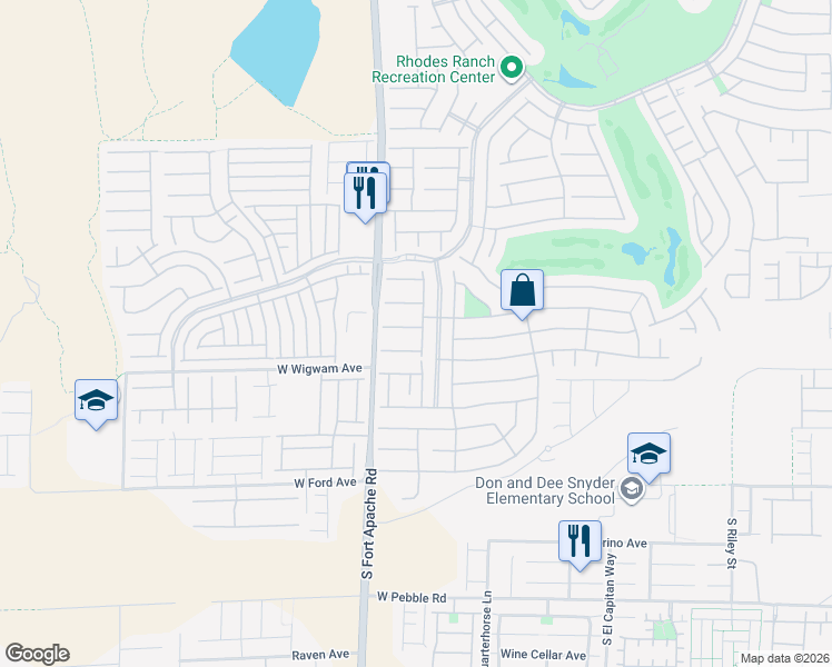 map of restaurants, bars, coffee shops, grocery stores, and more near 309 Dandelion Brook Court in Las Vegas