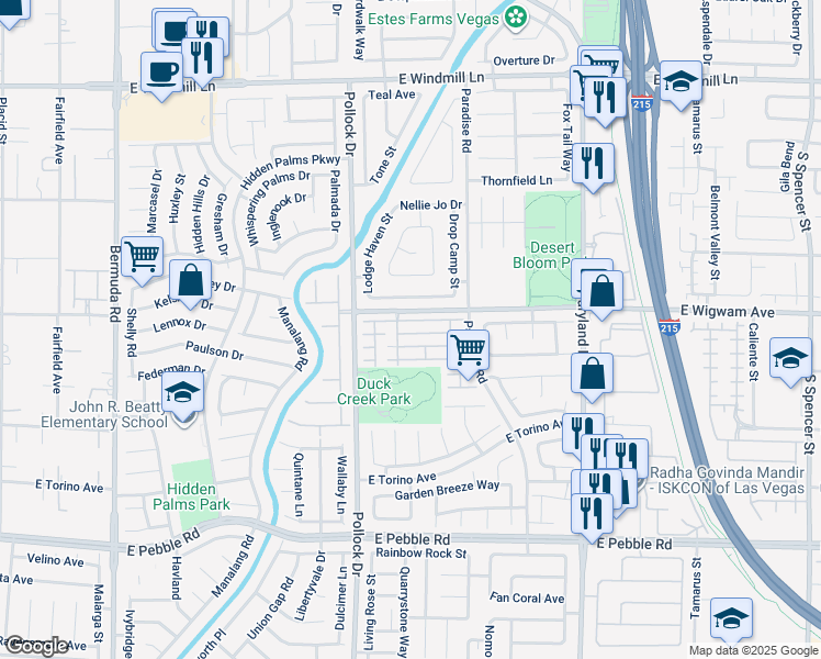 map of restaurants, bars, coffee shops, grocery stores, and more near 894 Veranda View Avenue in Las Vegas