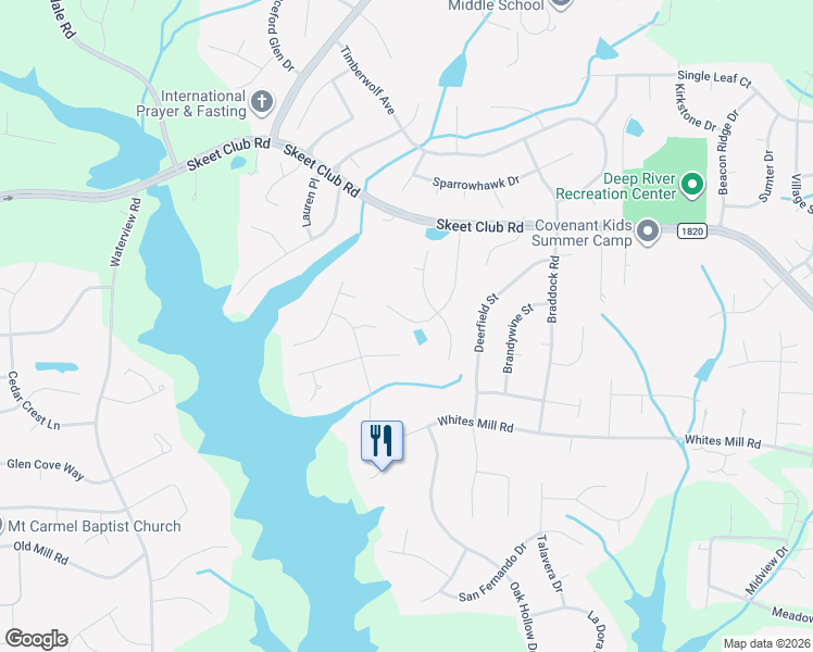 map of restaurants, bars, coffee shops, grocery stores, and more near 4014 Quartergate Drive in High Point
