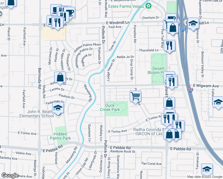 map of restaurants, bars, coffee shops, grocery stores, and more near 845 Clear Diamond Avenue in Las Vegas