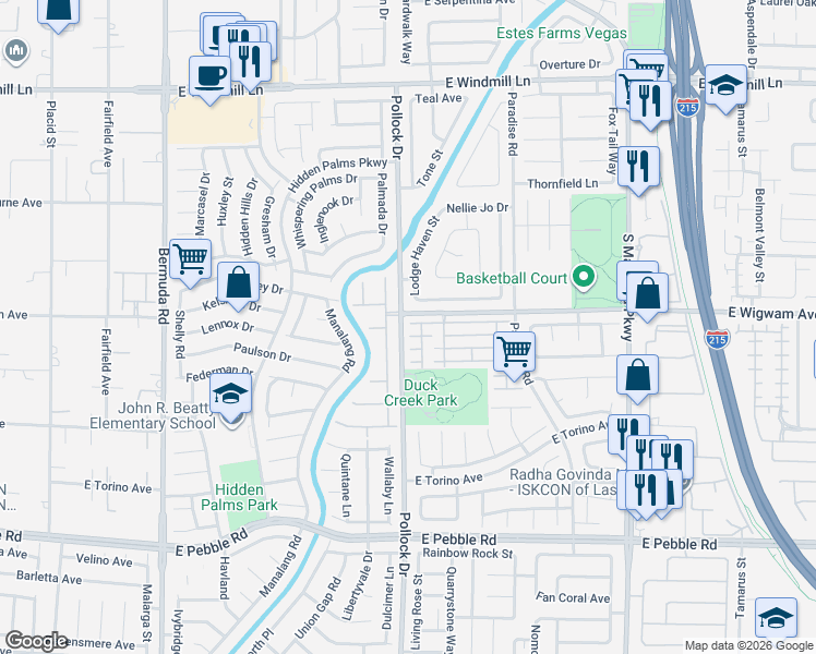 map of restaurants, bars, coffee shops, grocery stores, and more near 824 Painted Vista Avenue in Las Vegas
