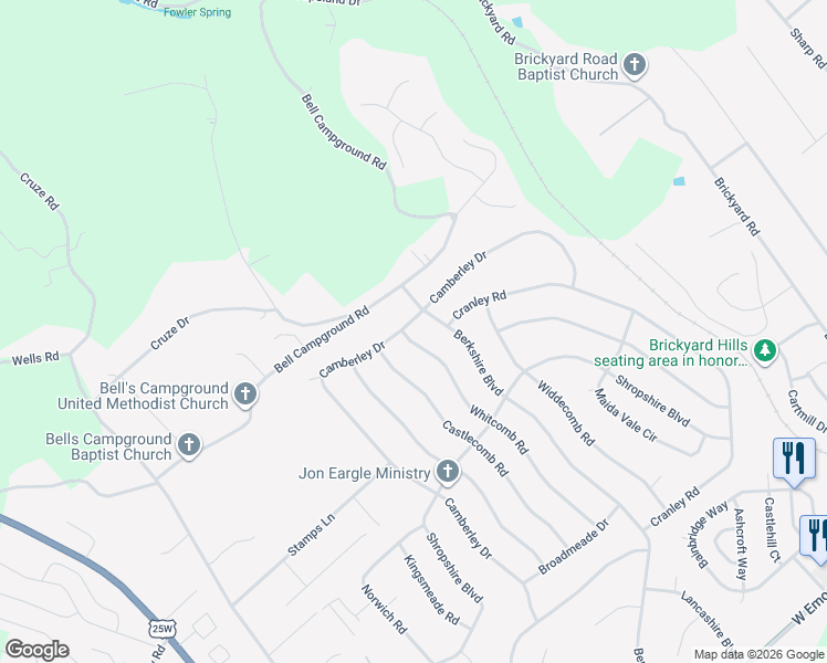 map of restaurants, bars, coffee shops, grocery stores, and more near 7945 Whitcomb Road in Powell