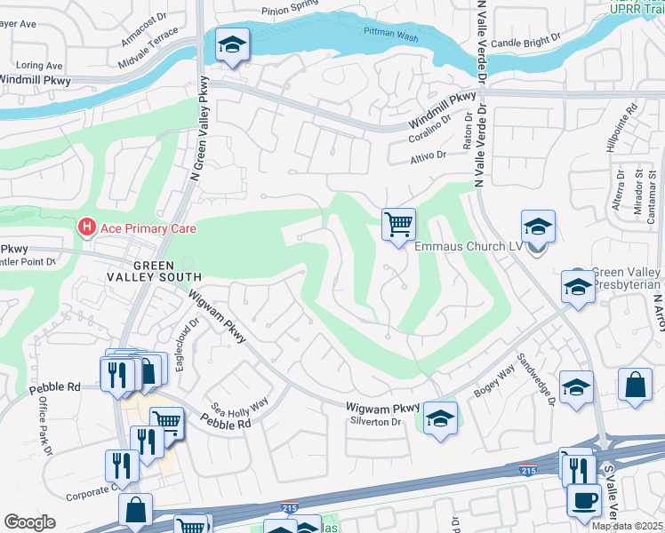 map of restaurants, bars, coffee shops, grocery stores, and more near 2050 Troon Drive in Henderson