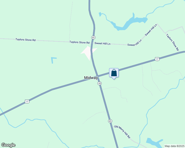 map of restaurants, bars, coffee shops, grocery stores, and more near 103 North Carolina 45 in Merry Hill