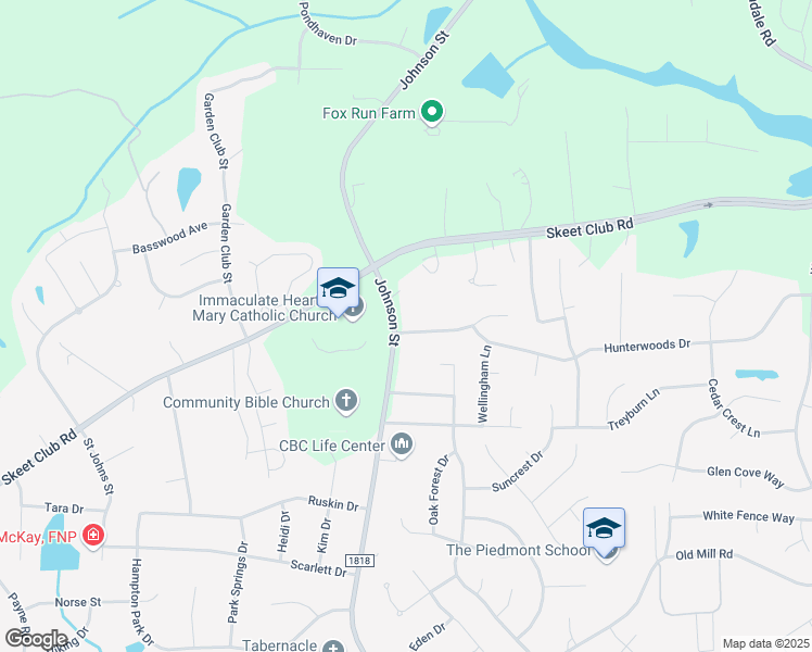 map of restaurants, bars, coffee shops, grocery stores, and more near 1501 Glenn Meade Drive in High Point