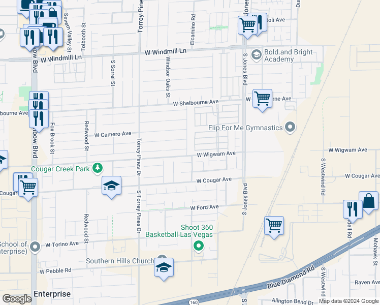 map of restaurants, bars, coffee shops, grocery stores, and more near 8494 Langhorne Creek Street in Las Vegas