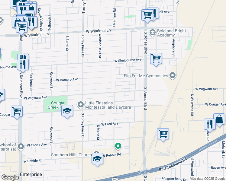 map of restaurants, bars, coffee shops, grocery stores, and more near 8494 Langhorne Creek Street in Las Vegas